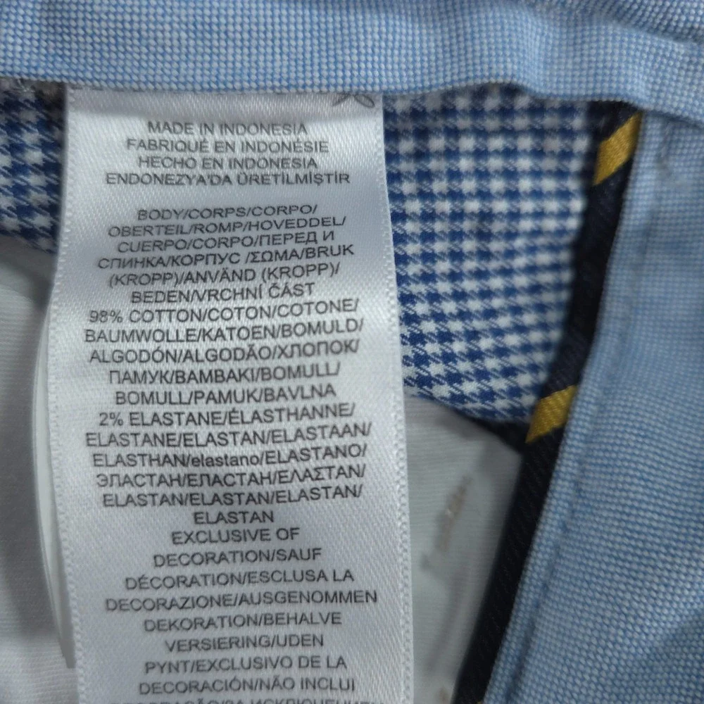 Polo Ralph Lauren Mens 29 (FIT 30) Blue White Gingham Stretch Classic Fit Shorts